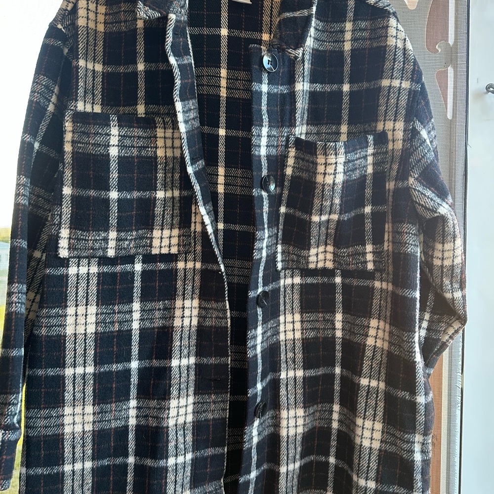 Plaid Button-Up Jacket